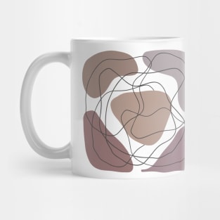 Boho Abstract Shape Warm Toned  minimalist Print Mug